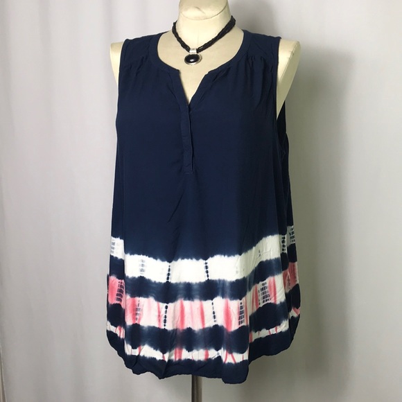 🌻 3/25 🌻 Sonoma Tie Dye Button Pintuck Tank - Picture 1 of 6